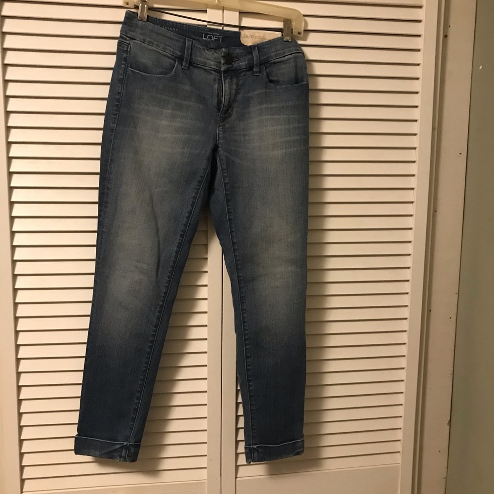 Loft Curvy  Skinny Ankle Cuffed Crop Jean
